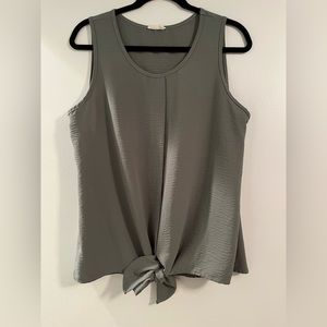 Sage green front tie top